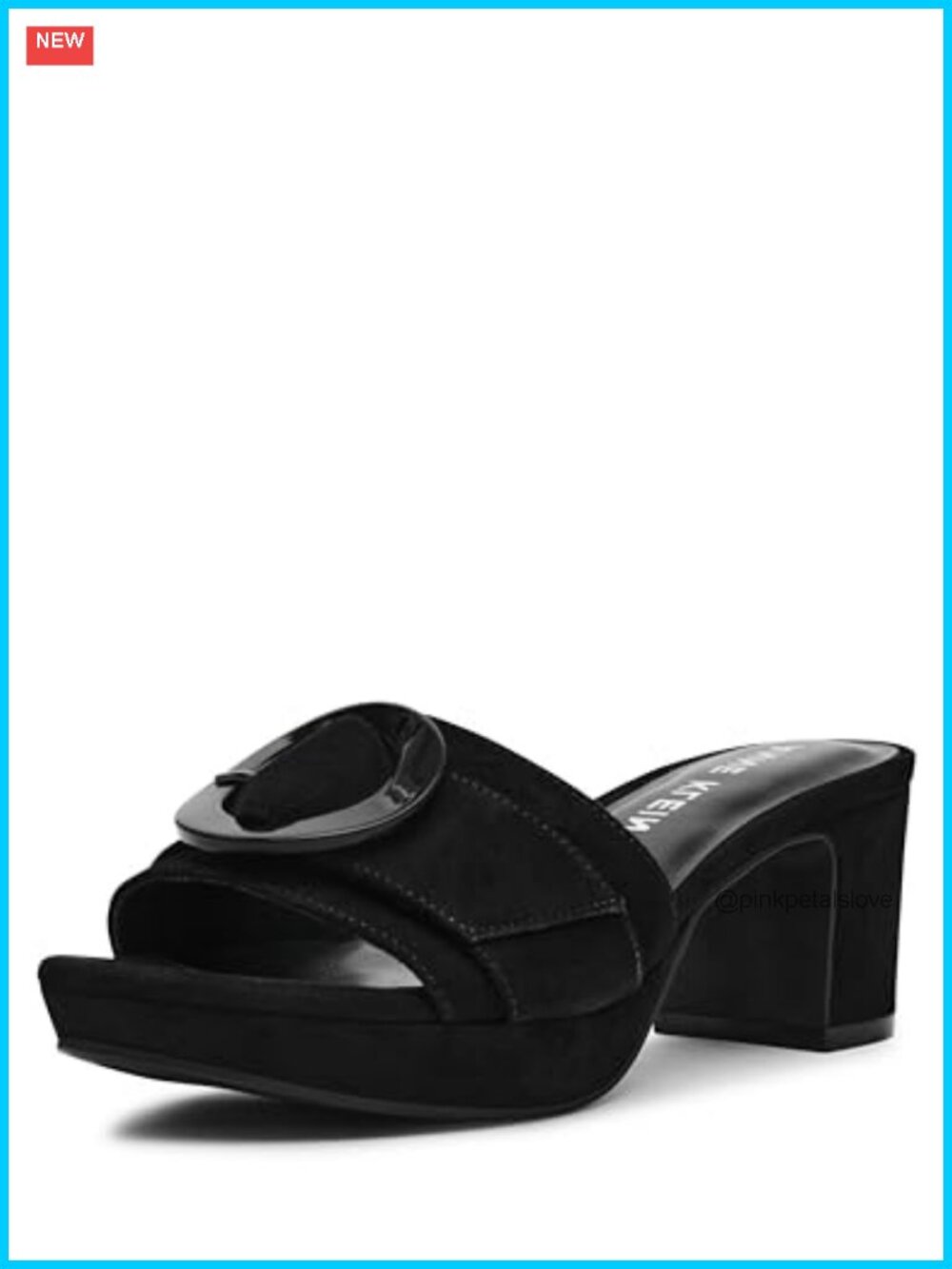 Anne Klein Pepper Platform Heeled Sandal Faux Leather Slip On
